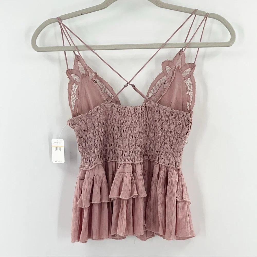 Free People NWT FP One Adella Cami in Mauve size Small